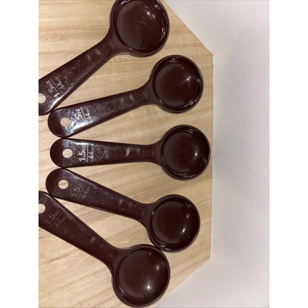 Lot of 5 Carlisle 492201 Measure Miser 1.5 Oz. Portion Control Spoon 44ml Brown